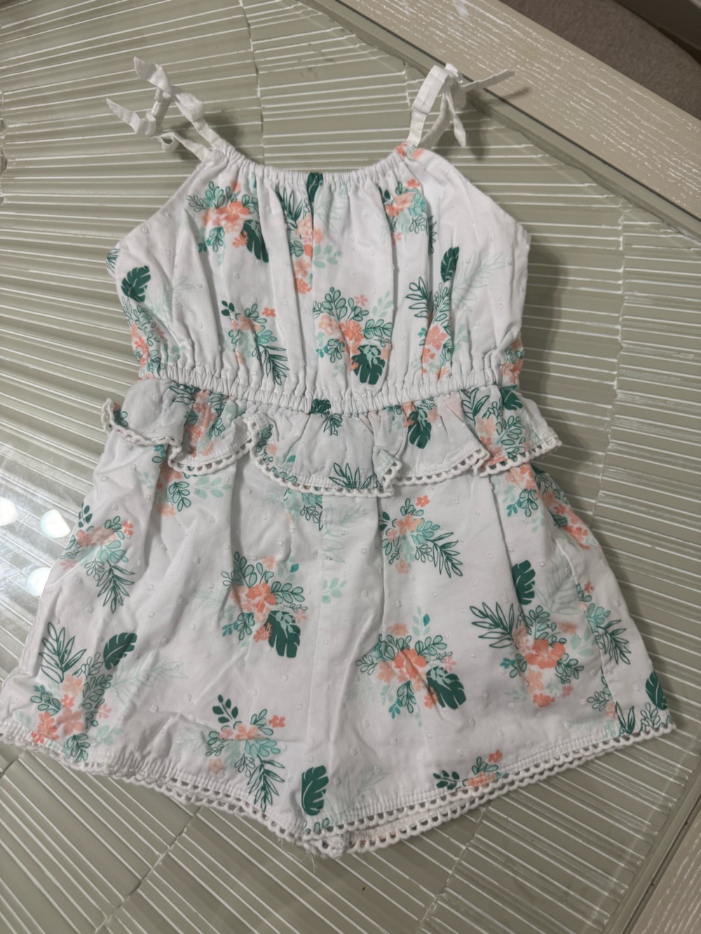 Janie and Jack "Tropical Swiss Dot" Romper / One-Piece Jumpsuit.